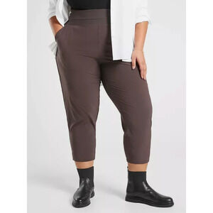 Athleta Nolita Slim Tapered Crop Pants Brown Plus Size 24‎ NWT $89 Work Travel